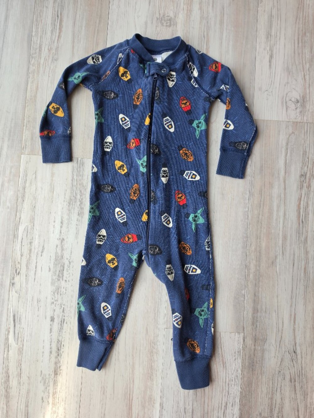 Hanna Andersson Holiday HannaJams Sleeper Star Wars size 2T 2-way zipper